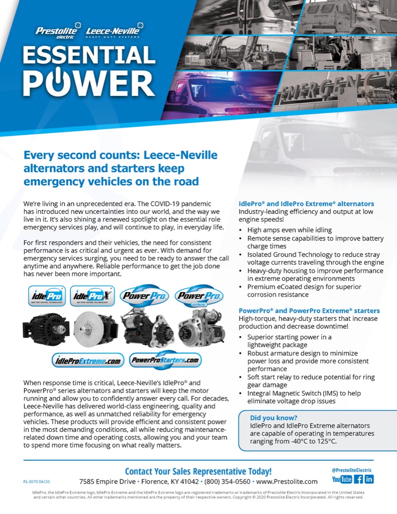 Essential Power Emergency Vehicles Flier