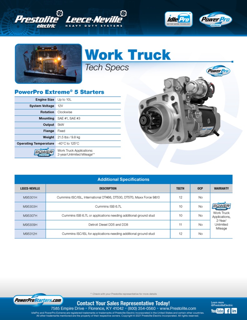 Work Truck Tech Specs Flyer